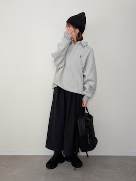 「アイテム（ニットキャップ/ビーニー）」を使った、HALさん（レディース・162cm）の秋コーディネート