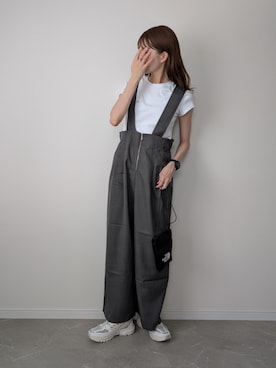 「スニーカーコーデ」｜「アイテム（オールインワン・サロペット）」を使った、HALさん（レディース・162cm）の夏コーディネート