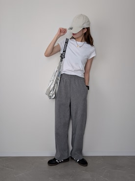 「NEW ERA（ニューエラ）のニューエラ  920 WASHED MNLOGO IVO WHI 25J（キャップ）」を使った、HALさん（レディース・162cm）の夏コーディネート