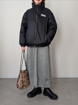 「FIRST DOWN（ファーストダウン）のアイテム（ダウンジャケット/コート）」を使った、HALさん（レディース・162cm）の冬コーディネート