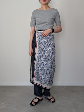 「UNIQLO（ユニクロ）のアイテム（デニムパンツ、ブルー系）」を使った、HALさん（レディース・162cm）の夏コーディネート
