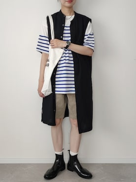 「カラー×コーデ」｜「アイテム（レインシューズ）」を使った、HALさん（レディース・162cm）の夏コーディネート