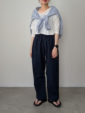 「OMNES（オムネス）のアイテム（パンツ）」を使った、HALさん（レディース・162cm）の夏コーディネート