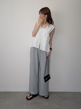 「スウェットパンツ」｜HALさん（レディース・162cm）の夏コーディネート
