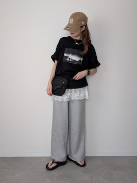 「アイテム（スウェットパンツ）」を使った、HALさん（レディース・162cm）の夏コーディネート