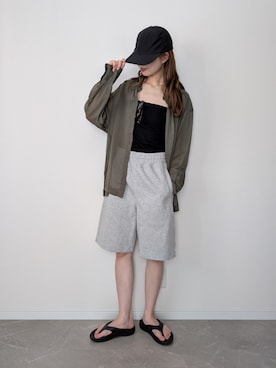 「アイテム（帽子、ブラウン系）」を使った、HALさん（レディース・162cm）の夏コーディネート