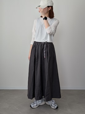 「UNIQLO（ユニクロ）のアイテム（Tシャツ/カットソー、ピンク系）」を使った、HALさん（レディース・162cm）の春コーディネート