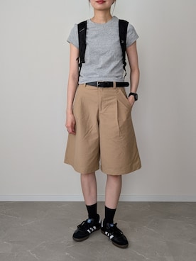 「UNIQLO（ユニクロ）のアイテム（パンツ、ブラック系）」を使った、HALさん（レディース・162cm）の夏コーディネート