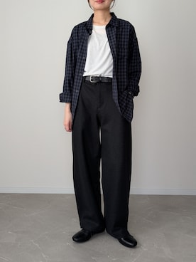 「UNIQLO（ユニクロ）のアイテム（パンツ、グレー系）」を使った、HALさん（レディース・162cm）の秋コーディネート
