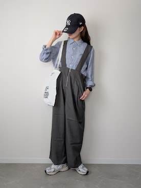 「アイテム（サロペット/オーバーオール）」を使った、HALさん（レディース・162cm）の夏コーディネート
