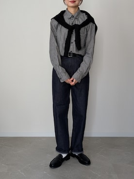 「UNIQLO（ユニクロ）のアイテム（デニムパンツ、ブルー系）」を使った、HALさん（レディース・162cm）の夏コーディネート