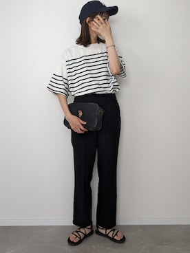 「U.S. POLO ASSN.（ユーエスポロアッスン）のアイテム（ショルダーバッグ）」を使った、HALさん（レディース・162cm）の夏コーディネート
