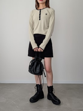 「AS KNOW AS plus（アズノゥアズプラス）のアイテム」を使った、HALさん（レディース・162cm）の冬コーディネート