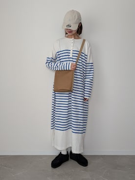 「アイテム（モカシン/デッキシューズ）」を使った、HALさん（レディース・162cm）の秋コーディネート