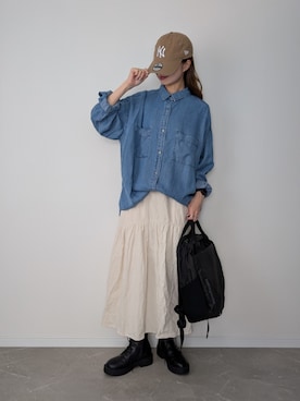 「アイテム（バックパック/リュック）」を使った、HALさん（レディース・162cm）の夏コーディネート
