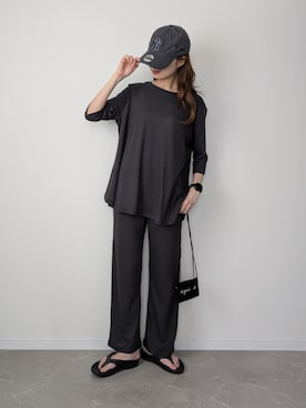 「アイテム（ルームウェア、グレー系）」を使った、HALさん（レディース・162cm）の夏コーディネート