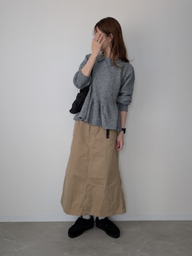 「アイテム（モカシン/デッキシューズ）」を使った、HALさん（レディース・162cm）の秋コーディネート