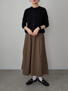 「UNIQLO（ユニクロ）のアイテム（その他パンツ、ブラウン系）」を使った、HALさん（レディース・162cm）の秋コーディネート