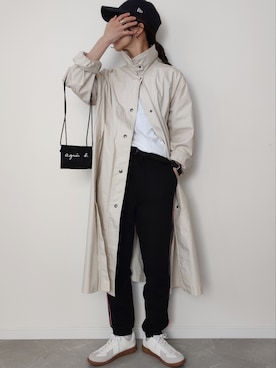 「ジャーマントレーナー」｜「アイテム（スウェットパンツ）」を使った、HALさん（レディース・162cm）の春コーディネート