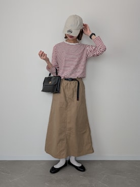 「アイテム（キャップ）」を使った、HALさん（レディース・162cm）の秋コーディネート