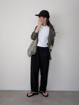 「アイテム（キャップ）」を使った、HALさん（レディース・162cm）の夏コーディネート