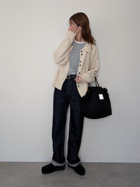 「アイテム（モカシン/デッキシューズ）」を使った、HALさん（レディース・162cm）の秋コーディネート