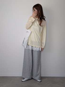 「重ね着」｜HALさん（レディース・162cm）の夏コーディネート