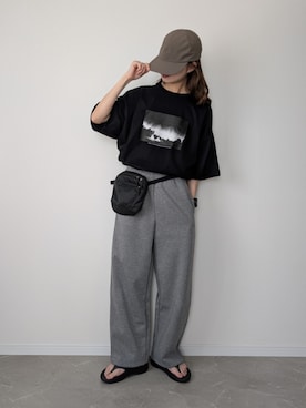 「スウェットパンツ」｜HALさん（レディース・162cm）の夏コーディネート