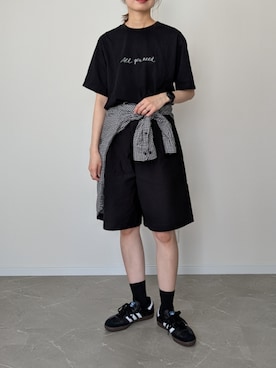 「UNIQLO（ユニクロ）のアイテム（パンツ、ブラック系）」を使った、HALさん（レディース・162cm）の春コーディネート