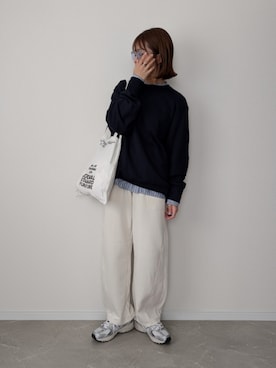 「アイテム（スウェットパンツ）」を使った、HALさん（レディース・162cm）の冬コーディネート