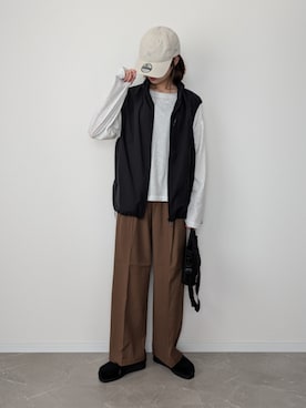 「アイテム（モカシン/デッキシューズ）」を使った、HALさん（レディース・162cm）の秋コーディネート