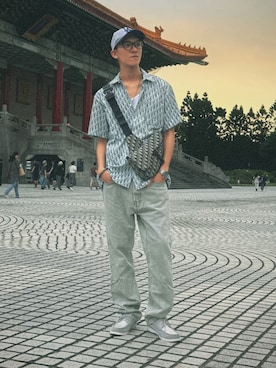 「MLB（メジャーリーグベースボール）のアイテム（帽子）」を使った、🇹🇼黃玉米🏀さん（メンズ・178cm）の夏コーディネート