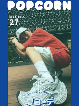 「MLB（メジャーリーグベースボール）のアイテム（帽子）」を使った、🇹🇼黃玉米🏀さん（メンズ・178cm）の夏コーディネート