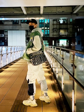「HUMAN MADE（ヒューマンメード）のアイテム（ジャケット/アウター）」を使った、🇹🇼黃玉米🏀さん（メンズ・178cm）の春コーディネート