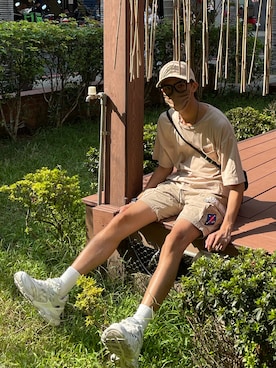 「AAPE BY A BATHING APE（エーエイプバイアベイシングエイプ）のアイテム（パンツ）」を使った、🇹🇼黃玉米🏀さん（メンズ・178cm）の秋コーディネート