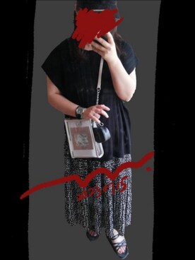 「???のアイテム（その他、ブラック系）」を使った、mnさん（レディース・156cm）の夏コーディネート