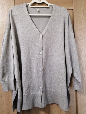 「???のアイテム（カーディガン/ボレロ、グレー系）」を使った、mnさん（レディース・156cm）の春コーディネート