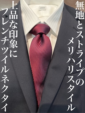 「アイテム（スーツセット、ブルー系）」を使った、Uさん（メンズ・171cm）の春コーディネート