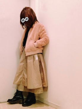 「adidas（アディダス）のアイテム（スカート）」を使った、ne-neさん（レディース・150cm）の冬コーディネート