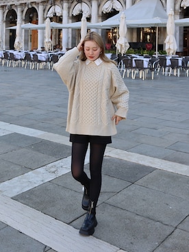 「アイテム（ブーツ）」を使った、吉田南歩さん（レディース・161cm）の秋コーディネート