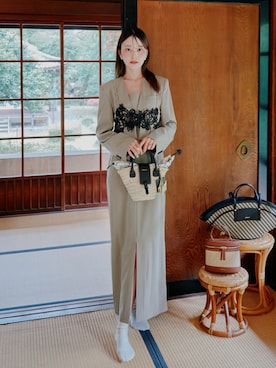 「ANDRESD（アンドレスド）のアイテム」を使った、吉田南歩さん（レディース・161cm）の春コーディネート