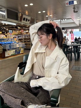「THE CLE（ザクレ）のアイテム」を使った、吉田南歩さん（レディース・161cm）の春コーディネート