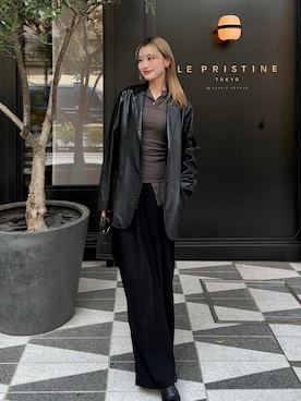 「アイテム（Tシャツ/カットソー）」を使った、吉田南歩さん（レディース・161cm・20代）の冬コーディネート