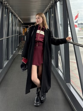 「アイテム（ジャージ）」を使った、吉田南歩さん（レディース・161cm）の秋コーディネート