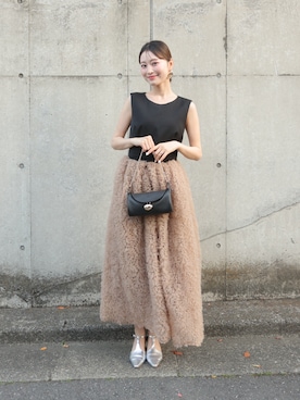 「Knuth Marf（クヌースマーフ）のアイテム」を使った、吉田南歩さん（レディース・161cm）の春コーディネート