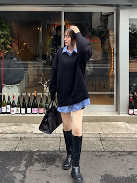 「THE ROW（ザロウ）のアイテム」を使った、吉田南歩さん（レディース・161cm）の冬コーディネート