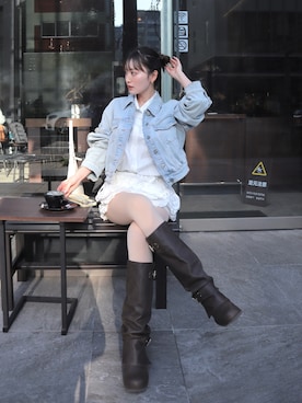 「GANNI（ガニー）のアイテム」を使った、吉田南歩さん（レディース・161cm）の春コーディネート