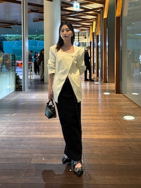 「GANNI（ガニー）のアイテム」を使った、吉田南歩さん（レディース・161cm）の春コーディネート