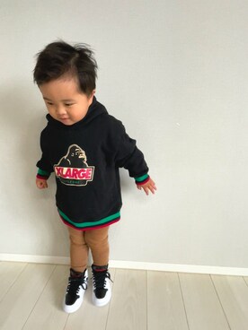 「アイテム（パーカー）」を使った、RYOさん（キッズ・90cm）の春コーディネート