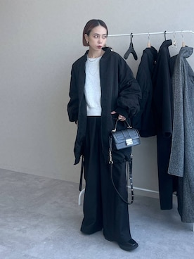 「PAGEBOY（ページボーイ）のモンスターパーカーコート【フード取り外し可能・軽量】（ブルゾン）」を使った、meiさん（レディース・154cm）の秋コーディネート